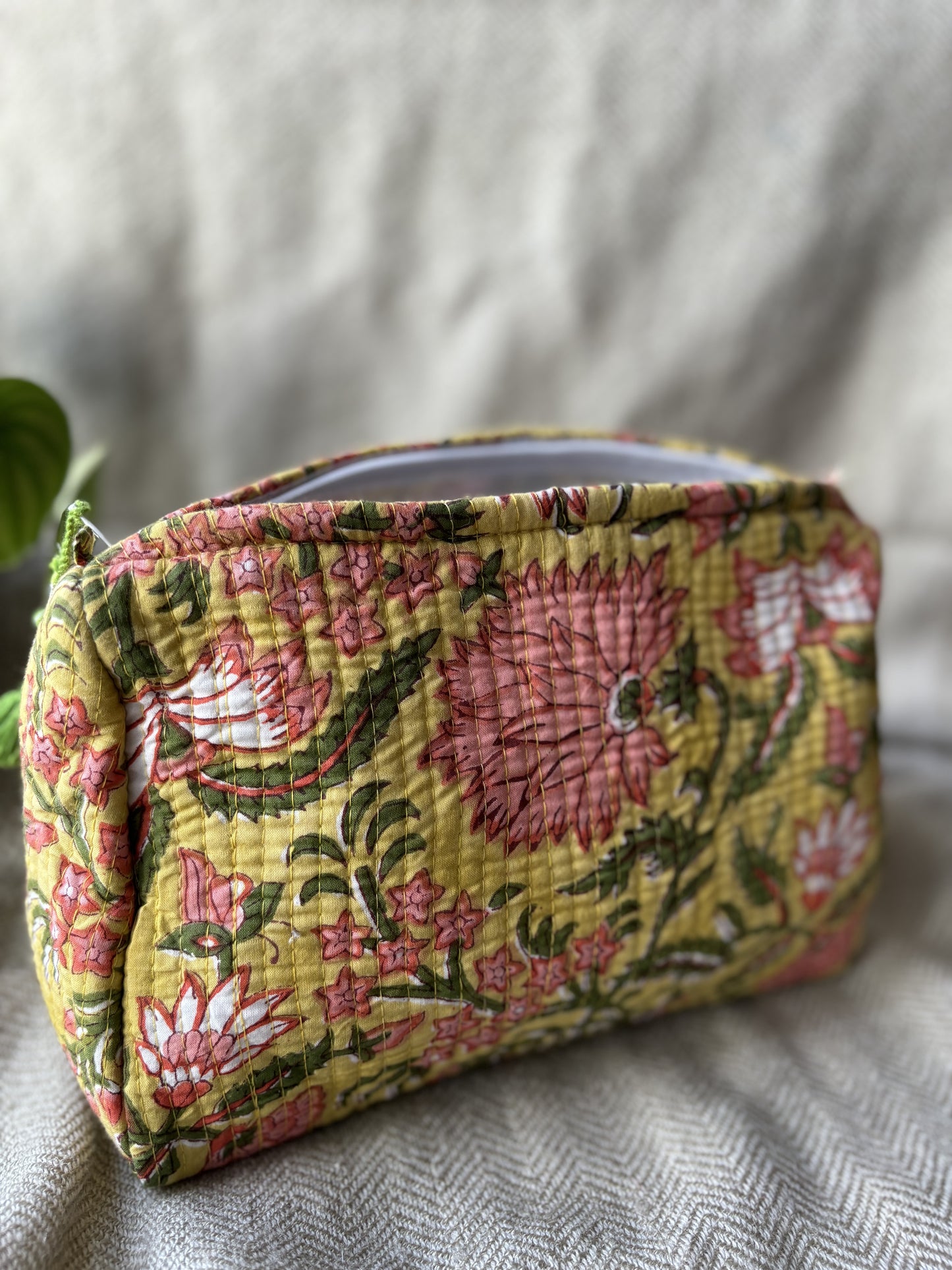 Mustard Green Makeup Bag