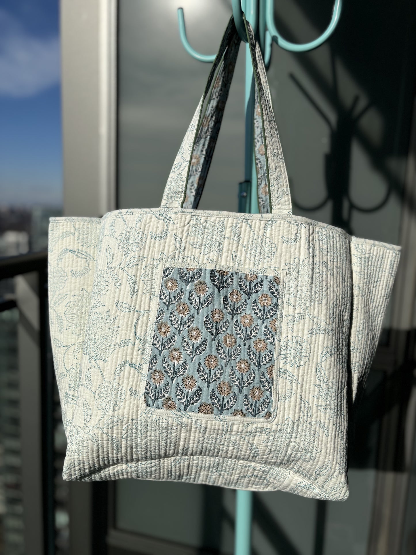 Powder Blue Reversible Tote Bag